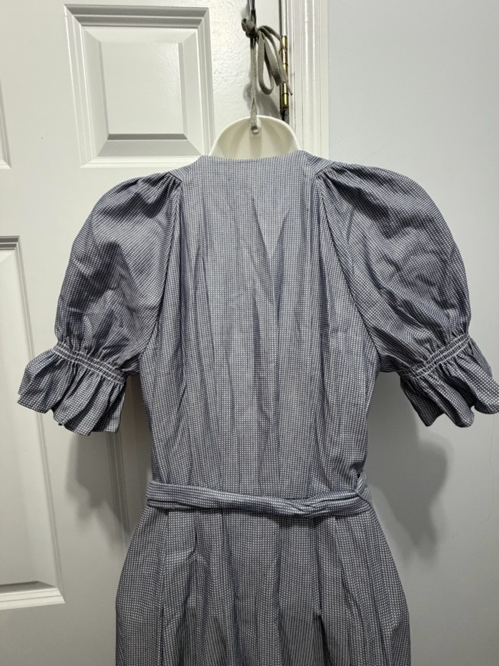 Navy Button-Front Midi daisy Dress with Tie Waist size XS - Picture 7 of 7